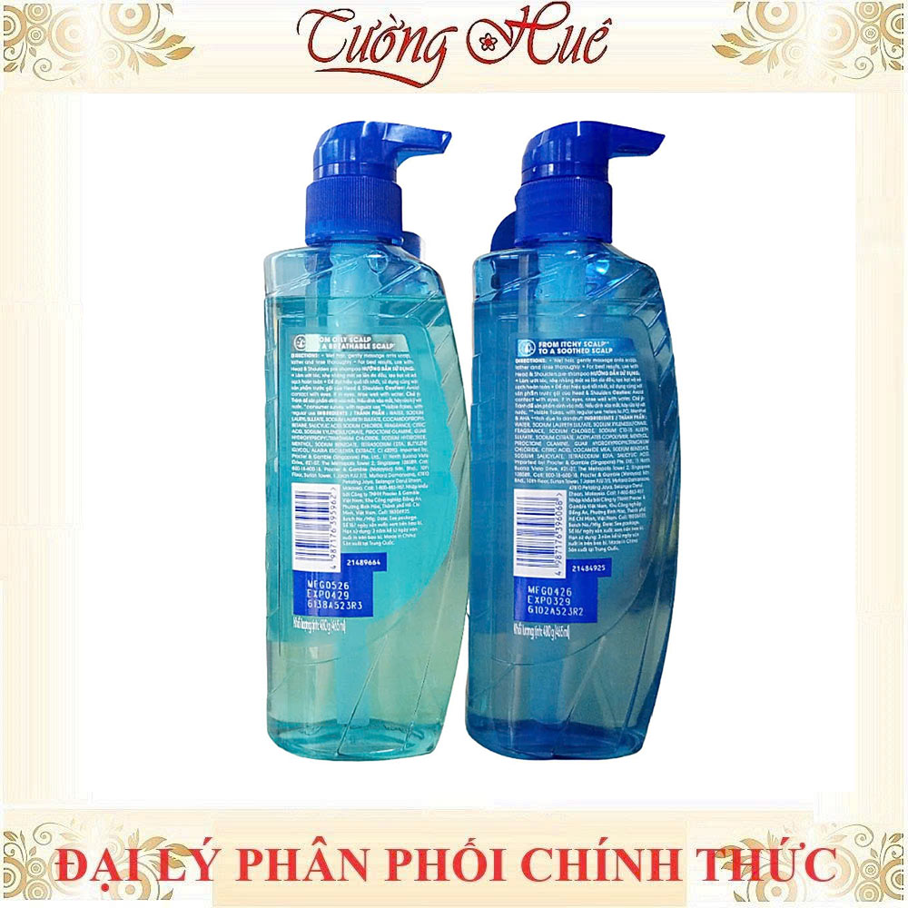Dầu Gội HEAD & SHOULDERS 72 GIỜ Kiềm Dầu/ Giảm Ngứa Da Đầu Và Làm Sạch Gàu - 460ml
