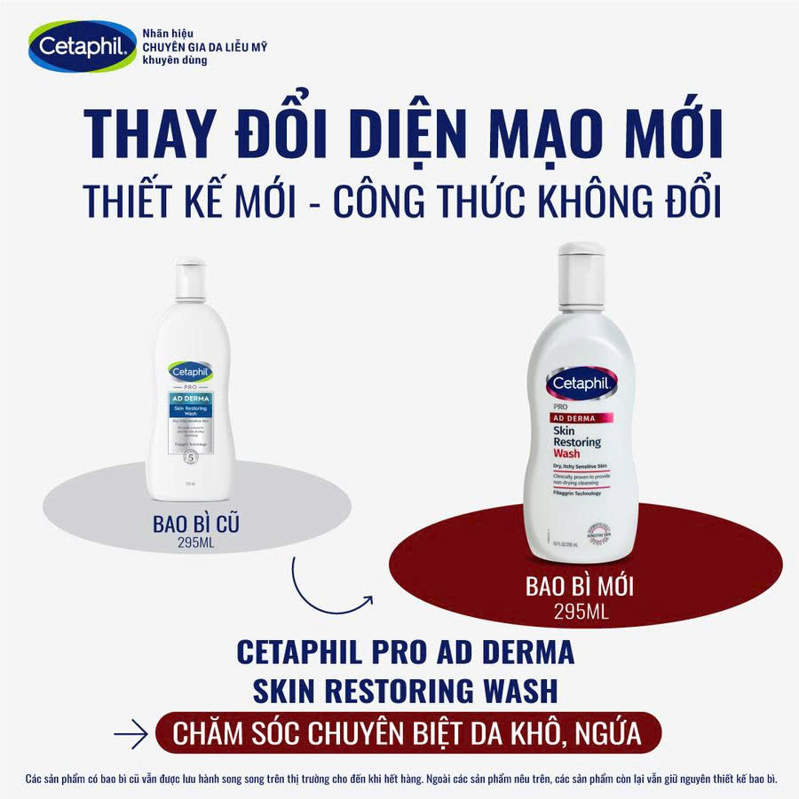 Sữa Tắm Dành Cho Chàm Da Viêm Da Cơ Địa Cetaphil Pro AD Derma Skin Restoring Wash 295ml