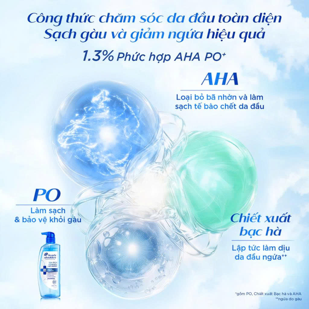 Dầu Gội HEAD & SHOULDERS 72 GIỜ Kiềm Dầu/ Giảm Ngứa Da Đầu Và Làm Sạch Gàu - 460ml
