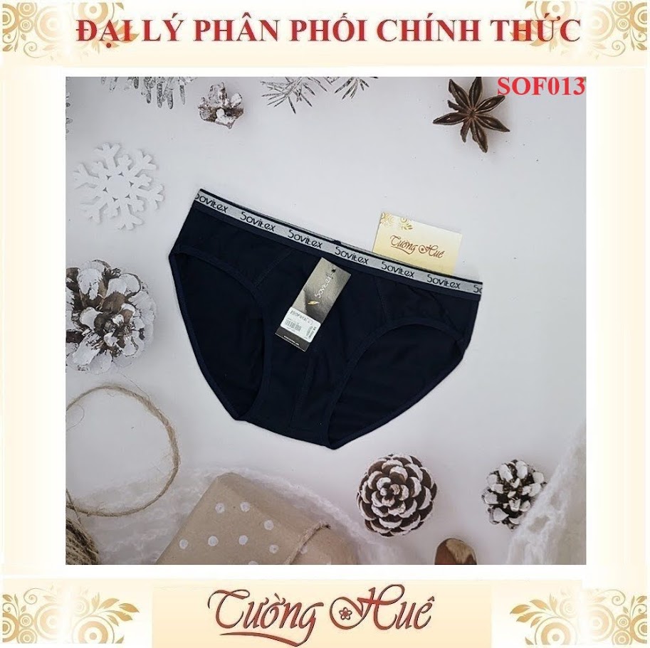 Quần Lót Tam Giác Nam Sovitex SOF013 Cotton Màu Trơn Lưng Bảng Nhỏ In Chữ