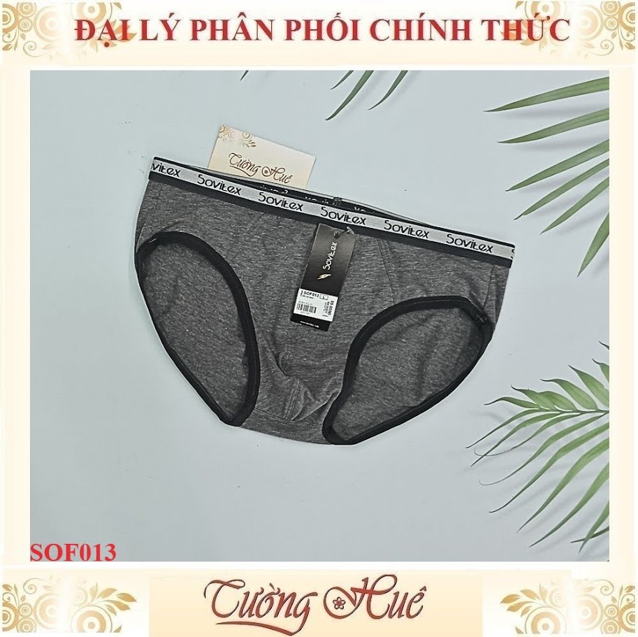 Quần Lót Tam Giác Nam Sovitex SOF013 Cotton Màu Trơn Lưng Bảng Nhỏ In Chữ