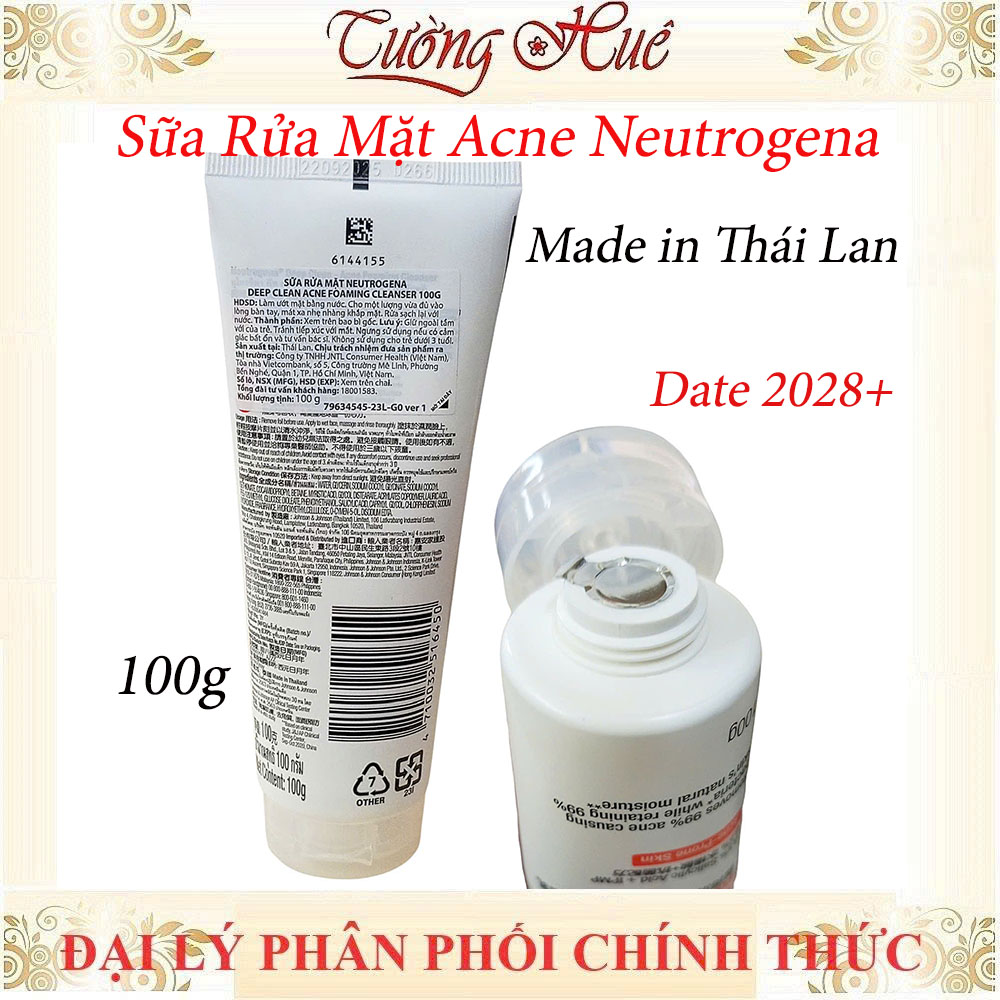Sữa Rửa Mặt Da Mụn Neutrogena Deep Clean Acne -100g