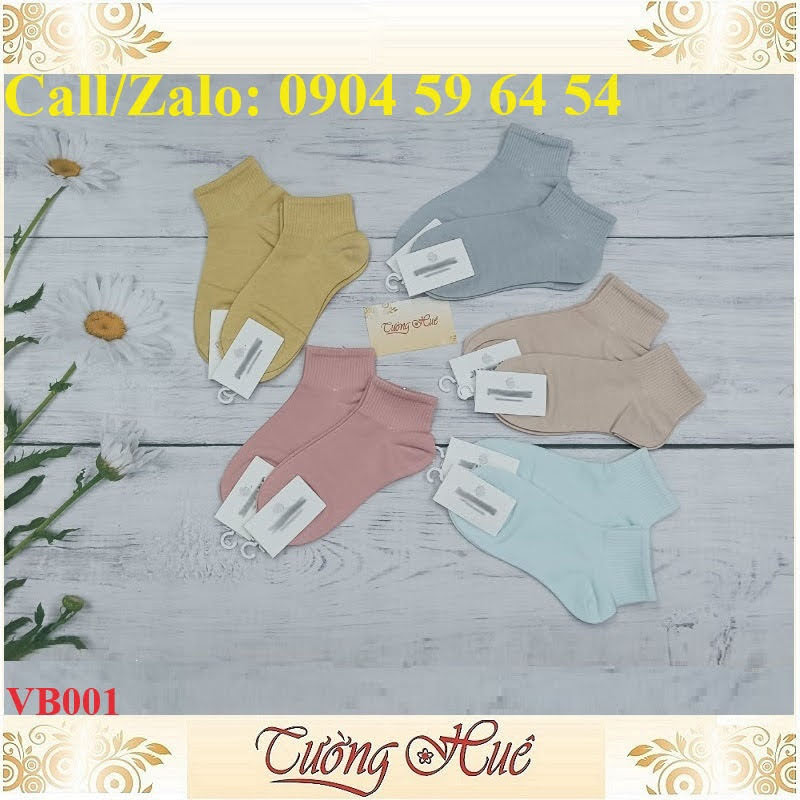 [Ảnh Thật 100%] Tất/Vớ Nữ Cổ Ngắn Trơn Màu Mềm Mại Thoáng Khí Chống Tuột Gót Chống Hôi Chân - VB001