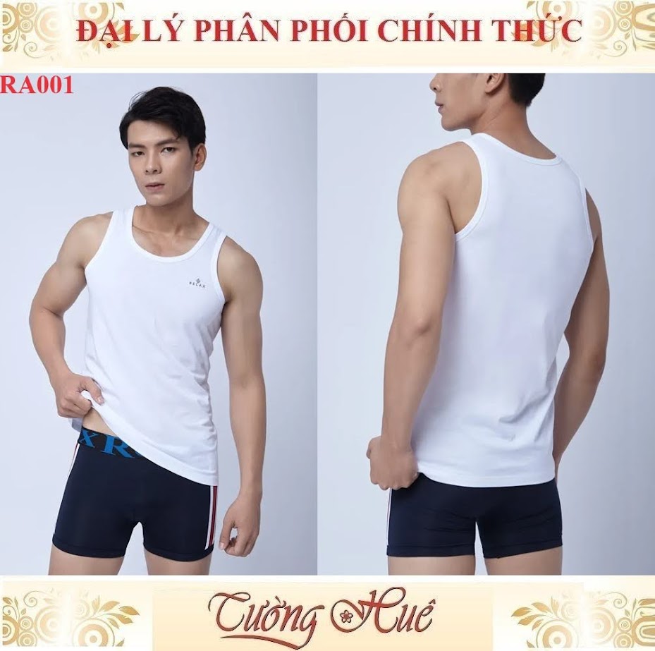 Áo Thun Ba Lỗ Nam relax RA001 Trơn Màu Trắng Form Body Suông