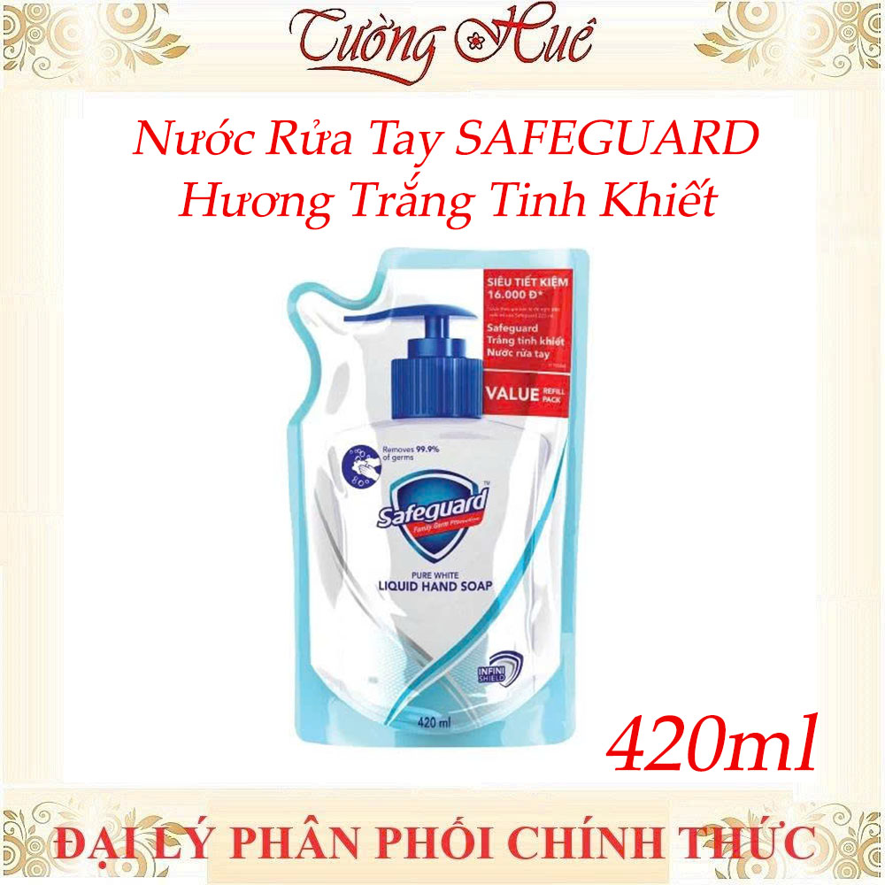 Nước Rửa Tay SAFEGUARD Sạch 99,9% Vi Khuẩn Dịu Nhẹ Cho Da - Túi 420ML