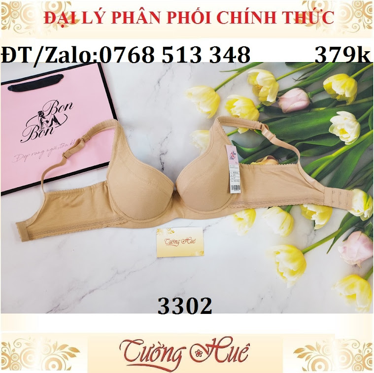 Áo lót nữ Bon Bon BSCB 3302 mút mỏng đệm tháo rời, lưng chữ U.