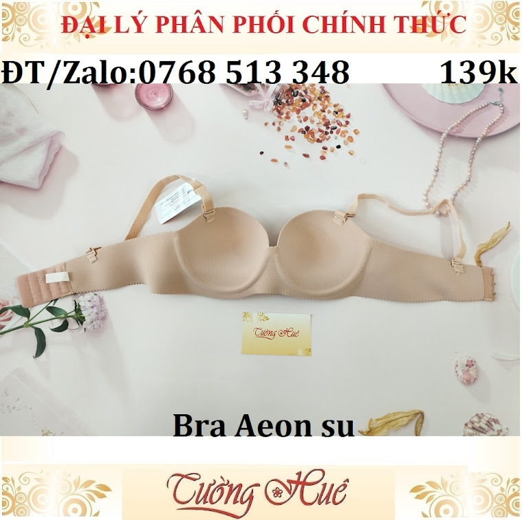 Áo lót nữ Bra Aeon su ép cúp ngang, trơn nâng.