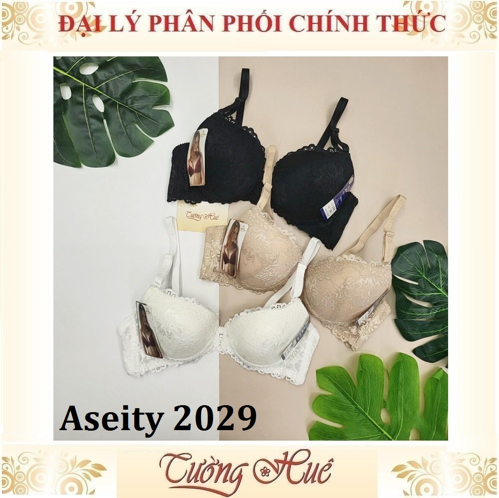 Áo Lót Nữ Đài Loan Aseity 2029 Có Gọng Cài Trước Phối Ren Nâng 2.5cm