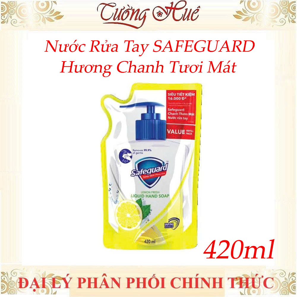 Nước Rửa Tay SAFEGUARD Sạch 99,9% Vi Khuẩn Dịu Nhẹ Cho Da - Túi 420ML