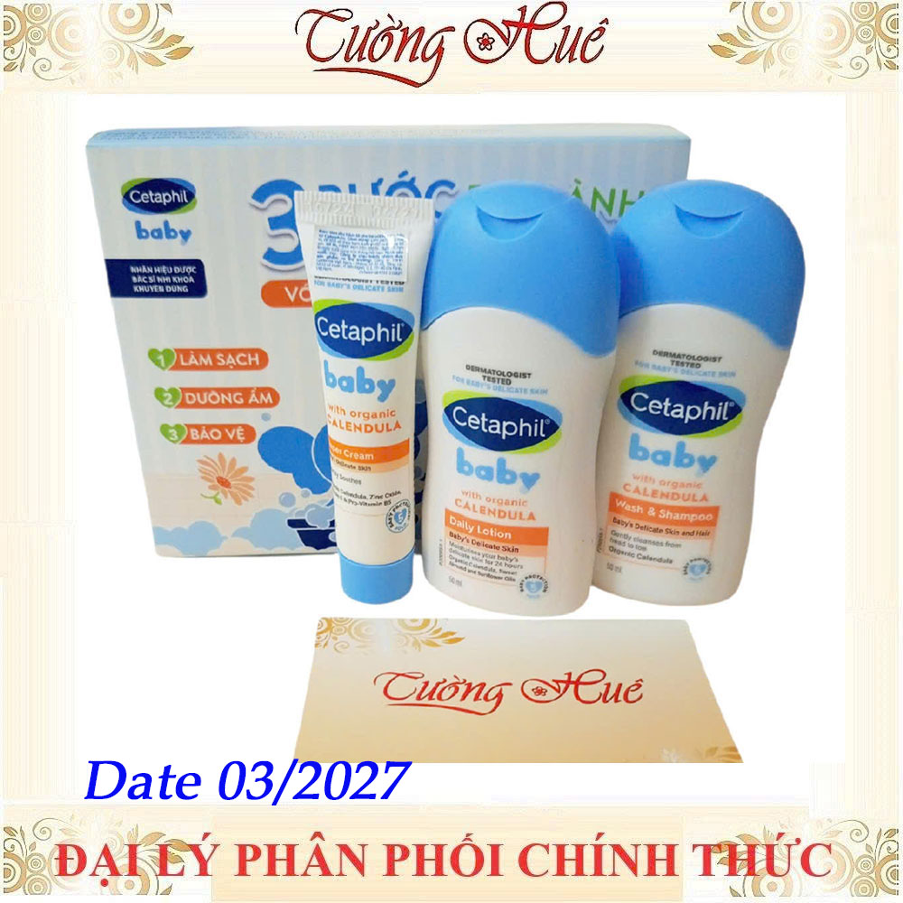 Cetaphil Baby Minisize Tắm Gội Dưỡng Ẫm và Kem Làm Dịu Hăm Tả - ( Bộ 2/ Bộ 3/ Lẻ 50ml)