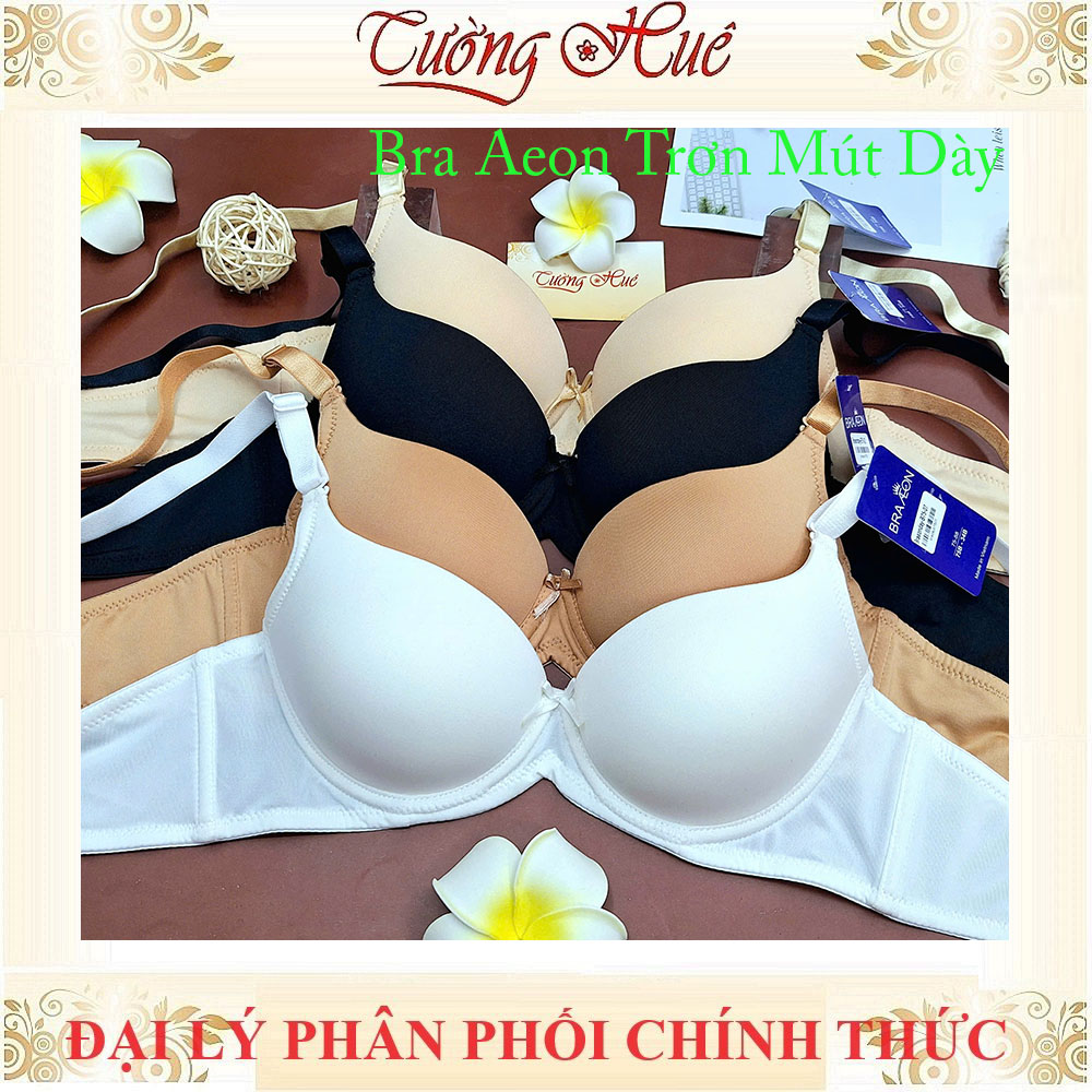 Áo Lót Nữ Bra Aeon Trơn Có Gọng Mút Dày 4 cm Bản Lưng Vừa 2 Móc cài