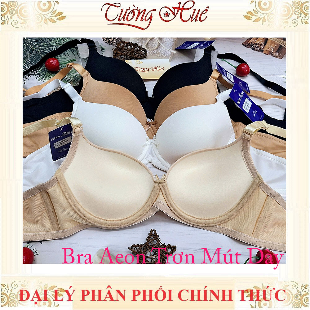 Áo Lót Nữ Bra Aeon Trơn Có Gọng Mút Dày 4 cm Bản Lưng Vừa 2 Móc cài