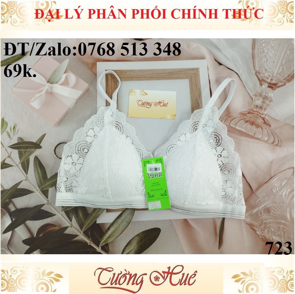 Áo bra 2 dây Thái Lan 723 ren cúp tam giác.