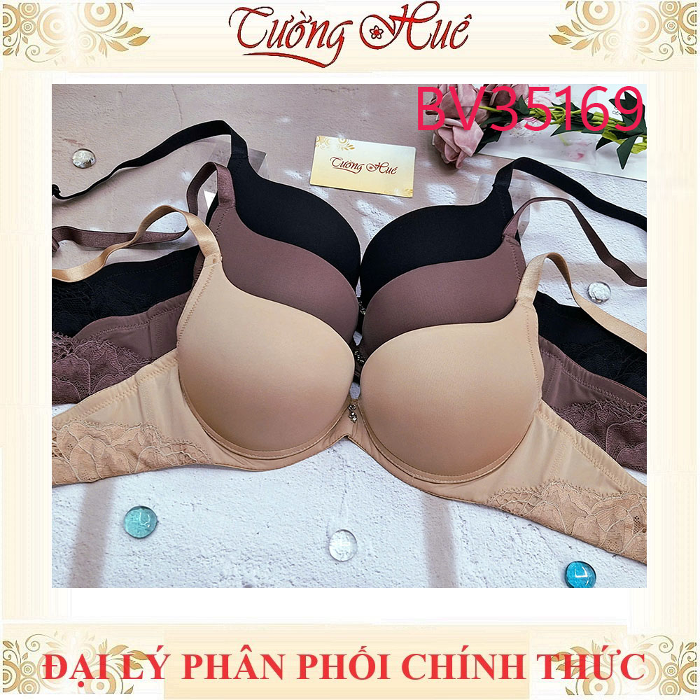 Áo lót nữ Bon Bon Có Gọng Mút Dày 3.5cm Dây Lưng Phối Ren BV35169.