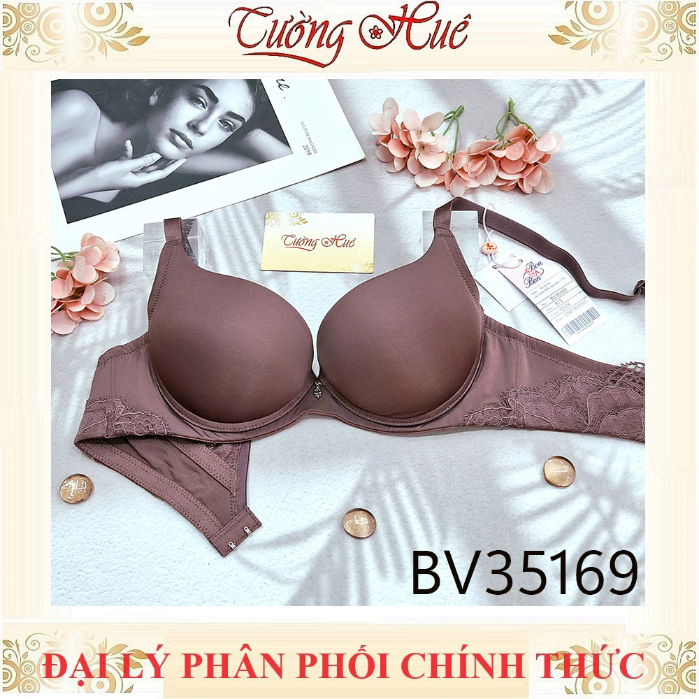 Áo lót nữ Bon Bon Có Gọng Mút Dày 3.5cm Dây Lưng Phối Ren BV35169.