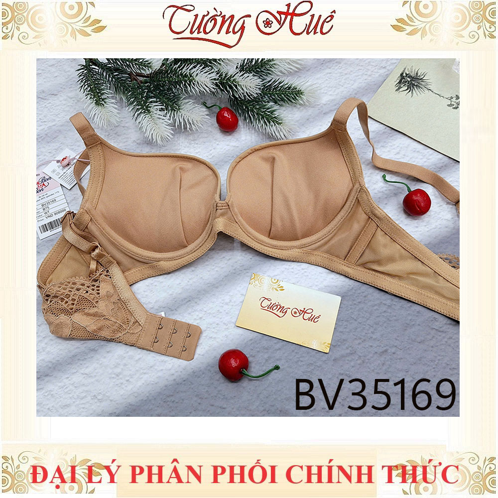 Áo lót nữ Bon Bon Có Gọng Mút Dày 3.5cm Dây Lưng Phối Ren BV35169.