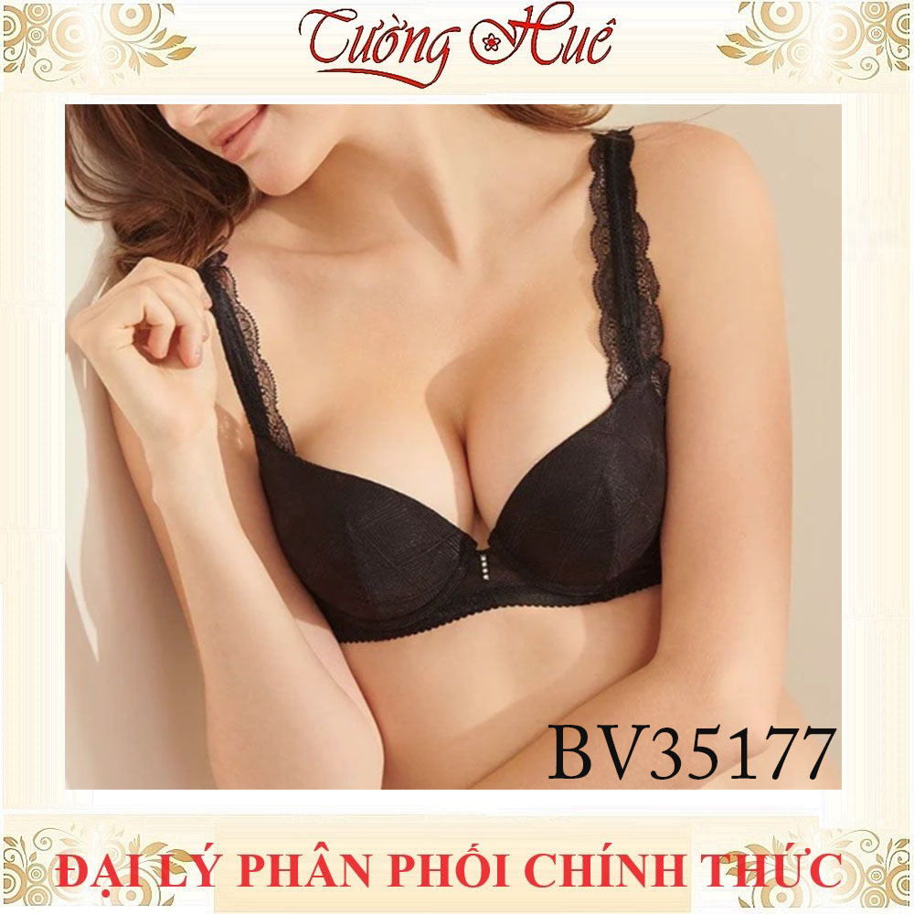Áo Lót Nữ BonBon BV35177 Phối Ren Có Gọng Mút Dày 2.6cm Dây bản Liền Bản Lưng Vừa 2 Móc Cài