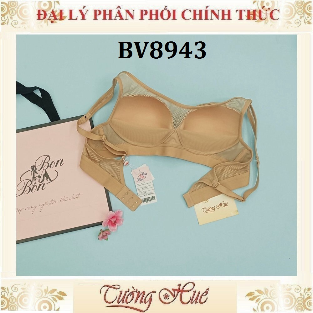 Áo lót nữ Bon Bon BV8943 Không Gọng Mút Mỏng Trơn Phối Lưới.