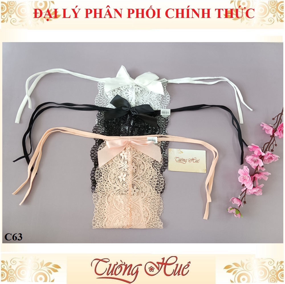 Quần lót nữ C63 ren nơ cột dây hai bên MÀU NGẪU NHIÊN.