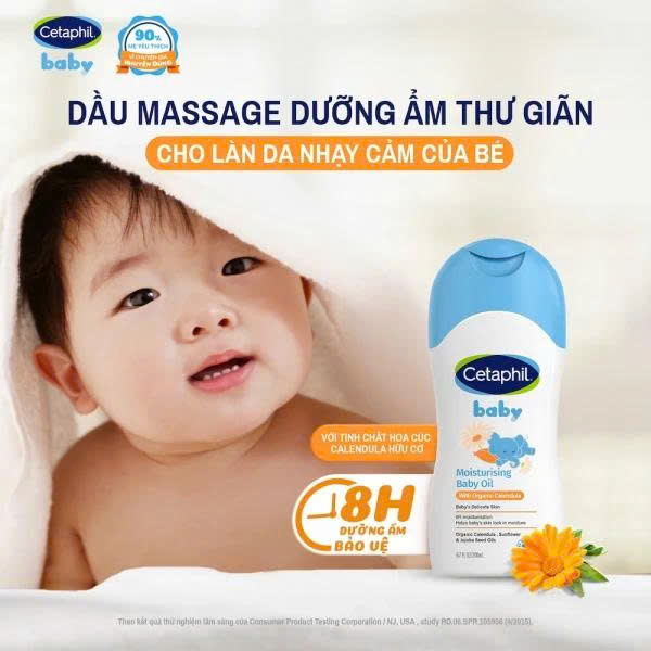Dầu Dưỡng Ẩm Cetaphil Baby Moisturising Baby Oil With Organic Calendula 200ml