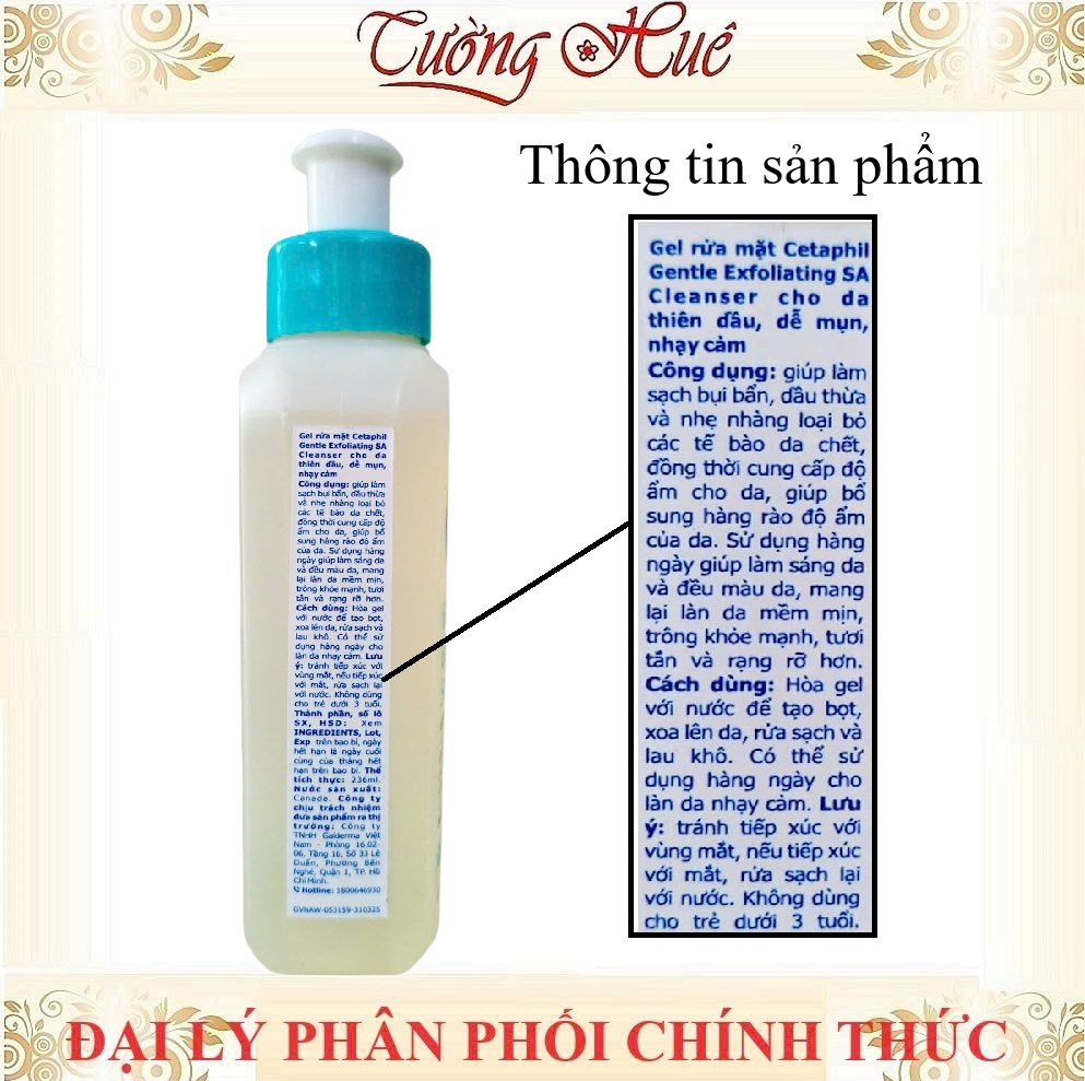 Gel Rửa Mặt Cetaphil Gentle Exfoliating SA Cleanser Cho Da Thiên Dầu, Dễ Mụn, Nhạy Cảm - 236ml