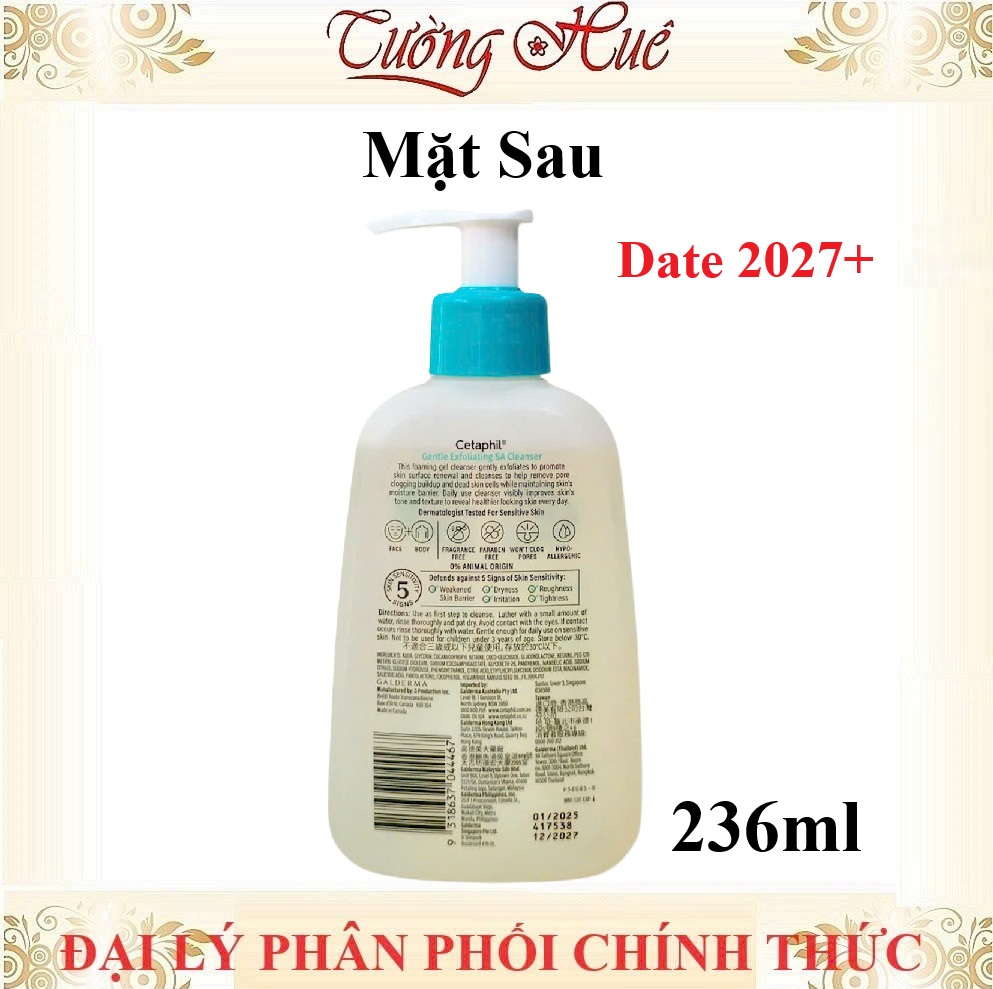 Gel Rửa Mặt Cetaphil Gentle Exfoliating SA Cleanser Cho Da Thiên Dầu, Dễ Mụn, Nhạy Cảm - 236ml