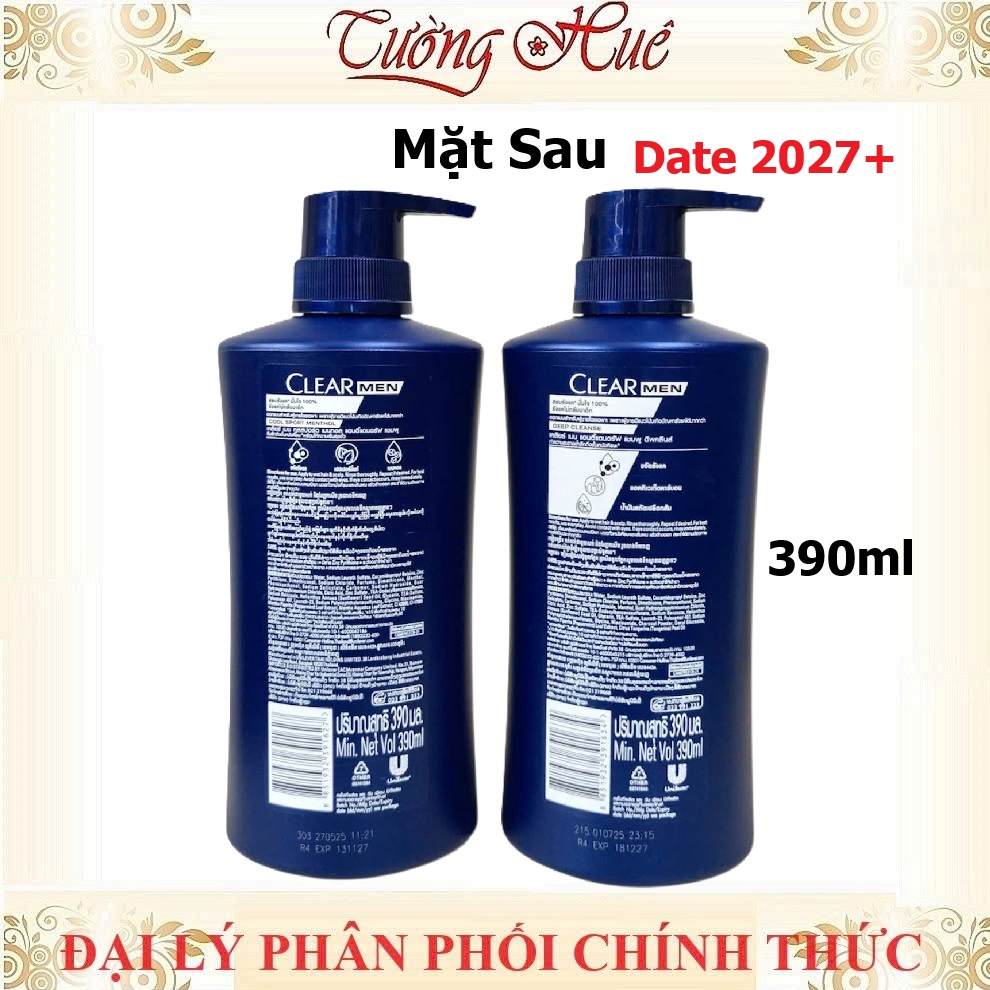 Dầu Gội Clear Men Thái Ngăn Ngừa Gàu Thơm Mát - 390ml