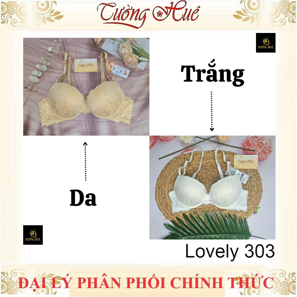 Áo Lót nữ Lovely303 Cài Trước Ren Có Gọng Mút Đệm 3.5cm Cúp Ngang Dây Tùy Chỉnh Tháo Rời 2 Kiểu Mặc
