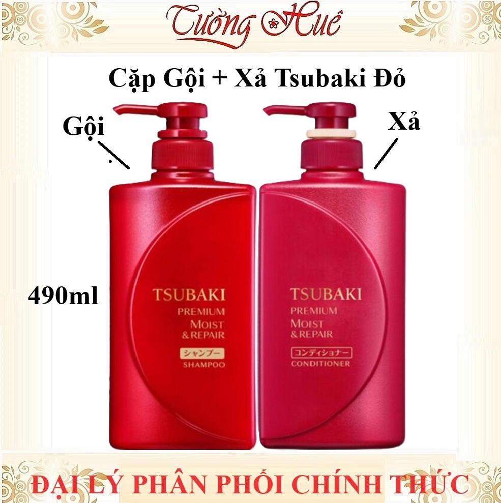 Dầu Gội và Xả Cao Cấp Dưỡng Tóc Bóng Mượt Tsubaki Premium Moist Shampoo - 490ml (Có Lựa Chọn)
