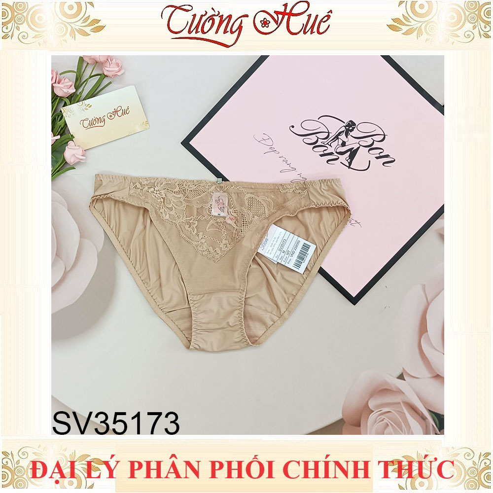 Quần lót nữ Bon Bon SV35173 trơn lưng thấp thun lạnh phối ren