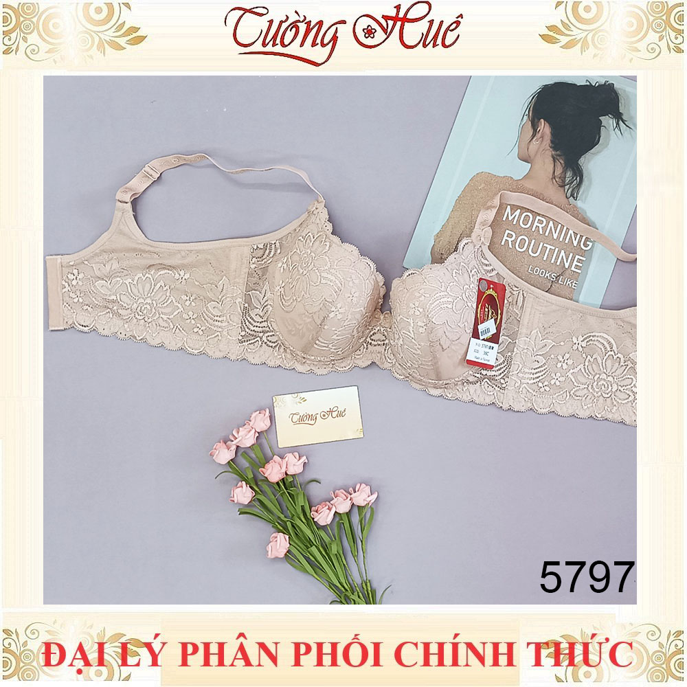 Áo Lót Nữ Đài Loan Aseity 5797 Có Gọng Bảng Lưng To Phối Ren Mút Siêu Mỏng Cúp C và D
