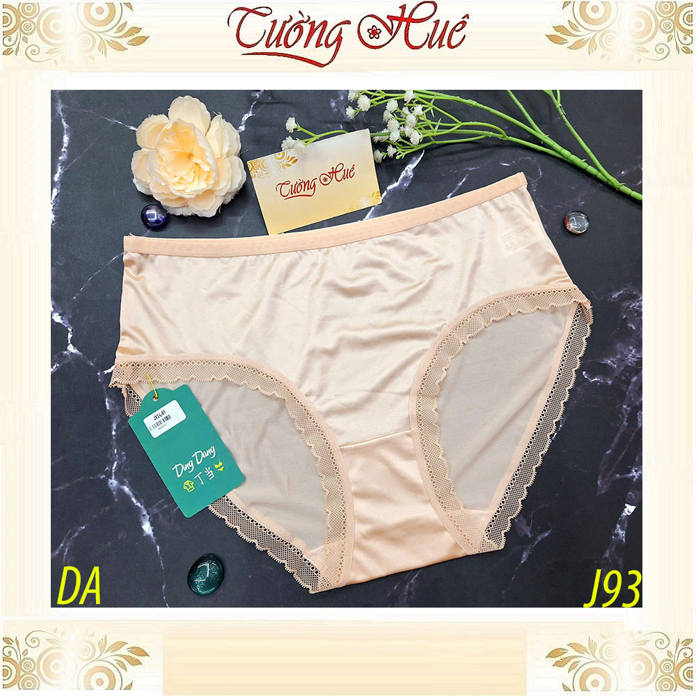 Quần lót nữ Ding Dang J93 lụa lạnh mát viền phối ren mềm