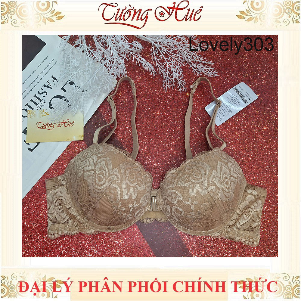 Áo Lót nữ Lovely303 Cài Trước Ren Có Gọng Mút Đệm 3.5cm Cúp Ngang Dây Tùy Chỉnh Tháo Rời 2 Kiểu Mặc