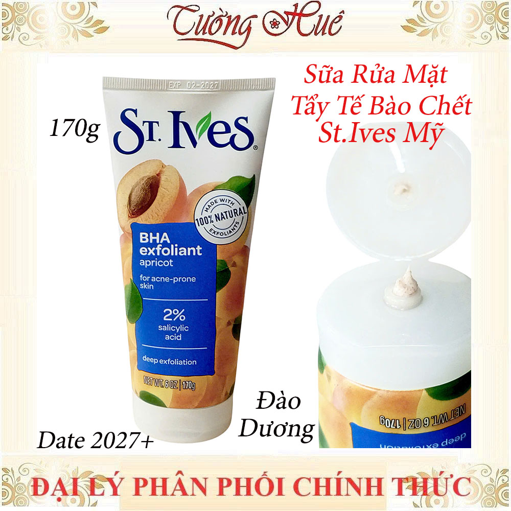 Sữa Rửa Mặt Tẩy Tế Bào Da Chết St.Ives Hàng Mỹ Nhiều Mùi Lựa Chọn - 170g