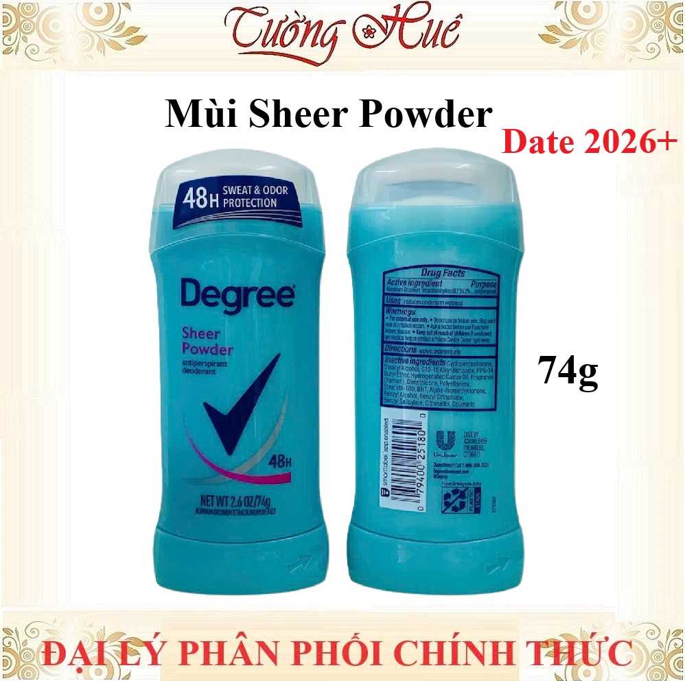 Lăn Khử Mùi Degree Nữ Nhiều Mùi Lựa Chọn - 74g