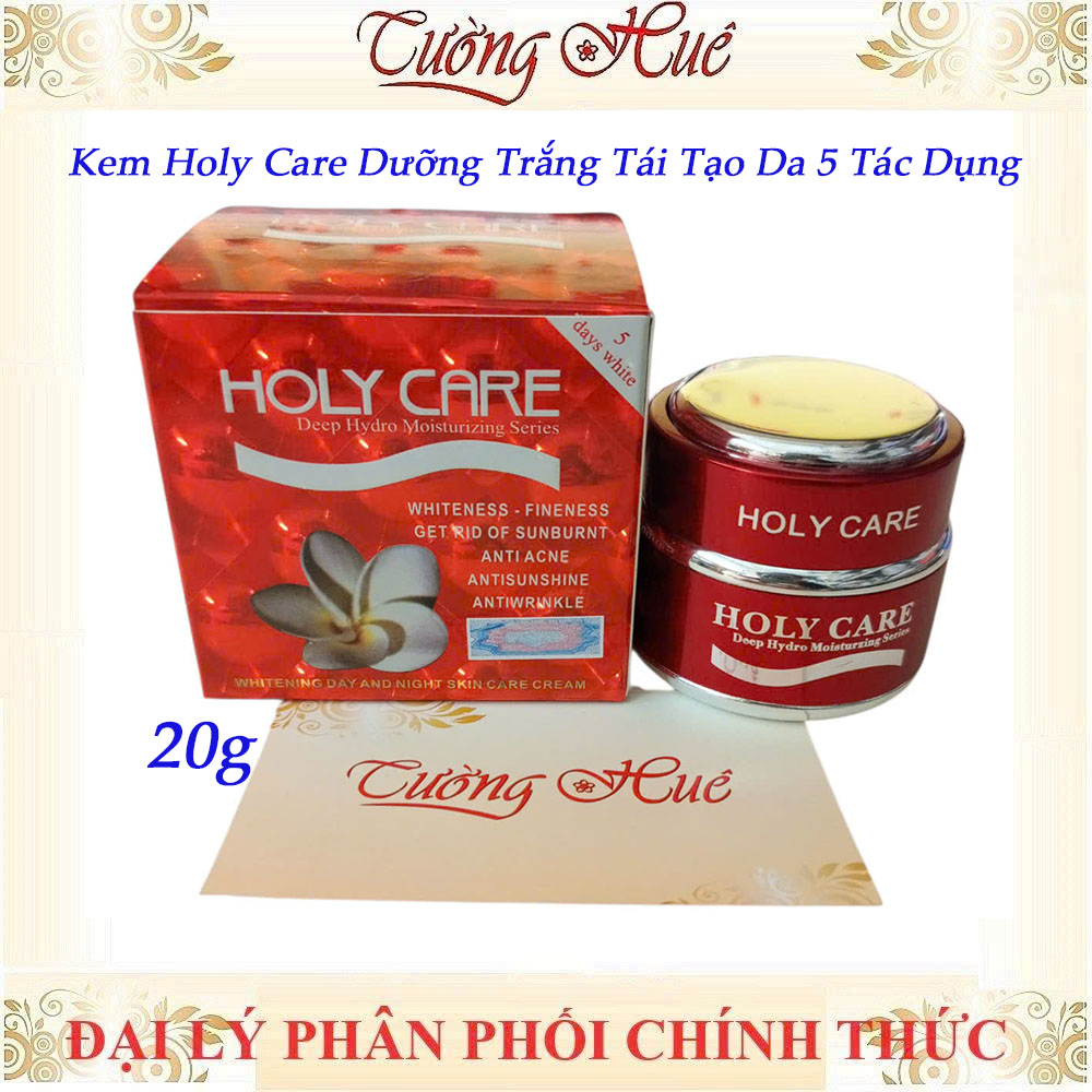 Kem dưỡng trắng, tái tạo da ngày và đêm Holy Care 5 tác dụng SPF50 - 20g - Đỏ