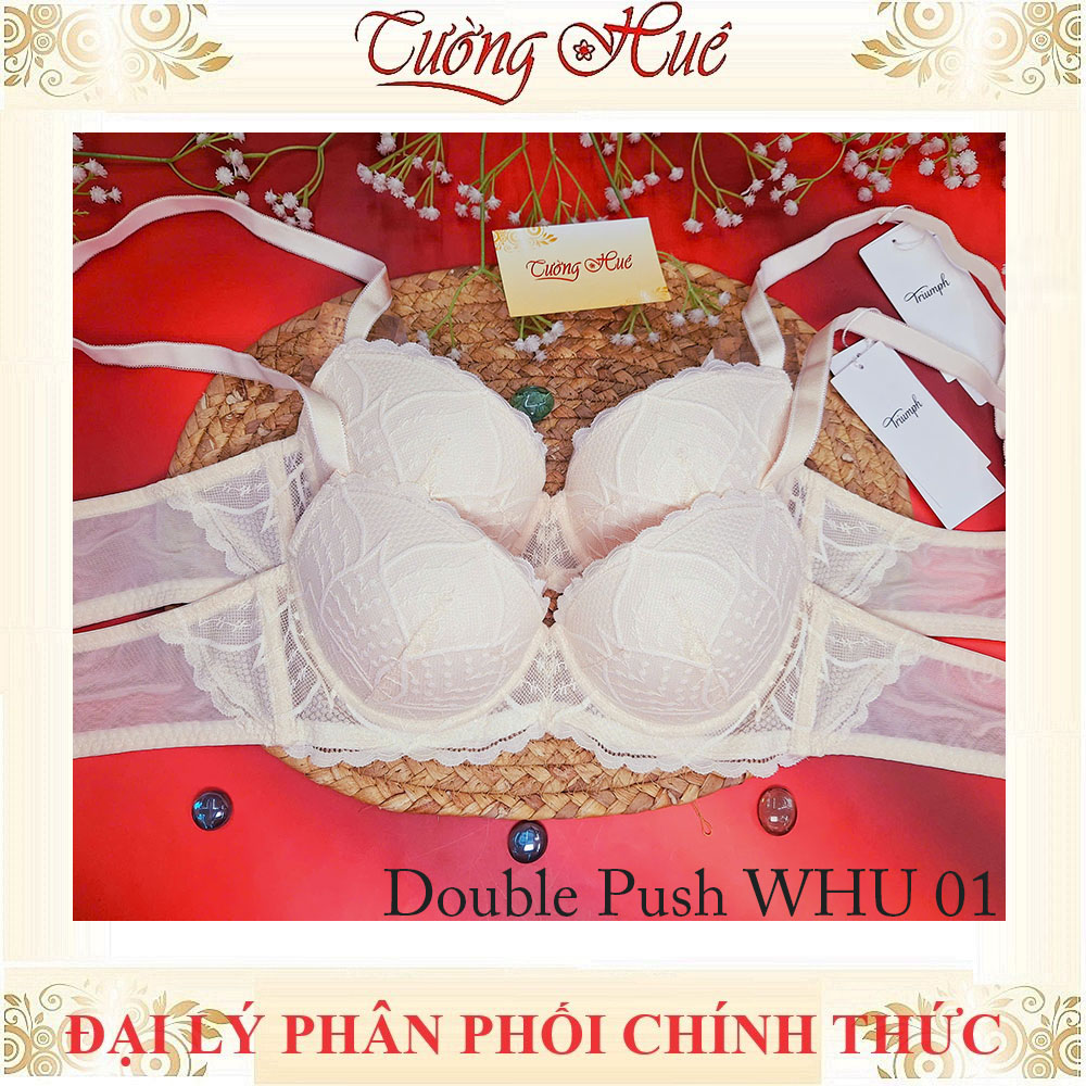Áo Lót Nữ Triumph Double Push WHU 01  ren mút dày 4cm đệm tháo rời