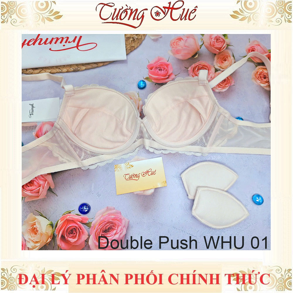 Áo Lót Nữ Triumph Double Push WHU 01  ren mút dày 4cm đệm tháo rời