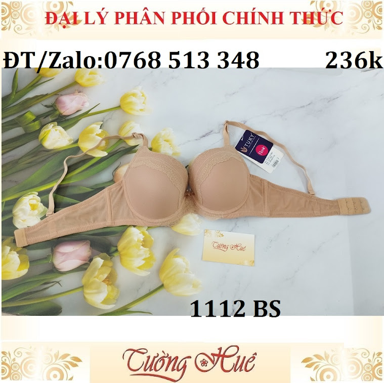 Áo lót nữ Tuky 1112 BS phối ren thêu mút mỏng.