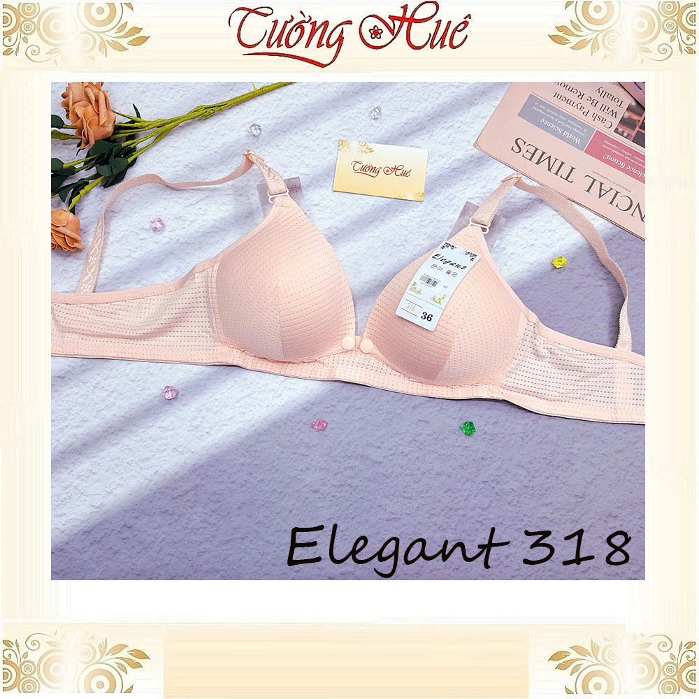 Áo Lót Elegant 318 Mềm Mại Cho Phụ Nữ Sau Sinh Và Mẹ Bầu Cho Con Bú Không Gọng Mút Mỏng Lỗ Thông Hơi