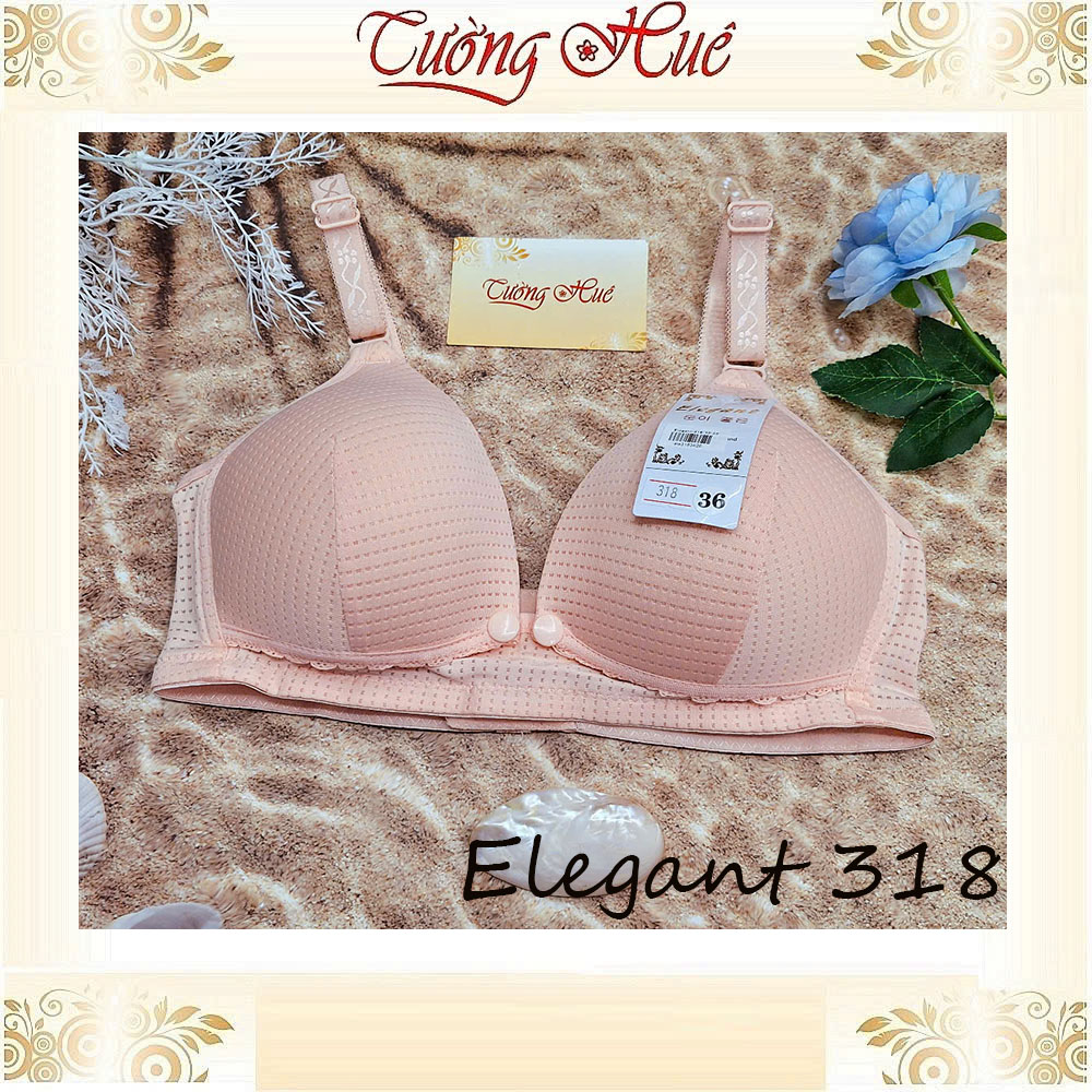 Áo Lót Elegant 318 Mềm Mại Cho Phụ Nữ Sau Sinh Và Mẹ Bầu Cho Con Bú Không Gọng Mút Mỏng Lỗ Thông Hơi