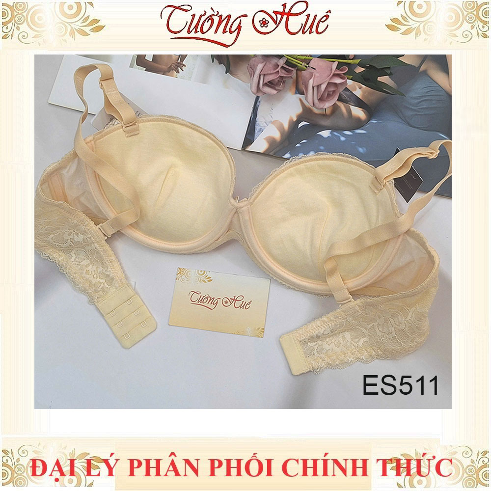 Áo Lót Nữ Escanté ES.511 Ren Mút Dày 3cm Cúp Ngang Dây Tùy Chỉnh Tháo Rời 2 Móc Cài
