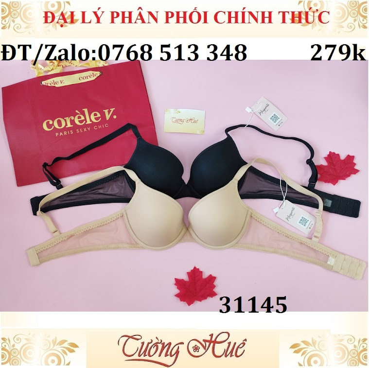 Áo lót nữ Marguerite-Paris 31145 mỏng trơn, lưng lưới.
