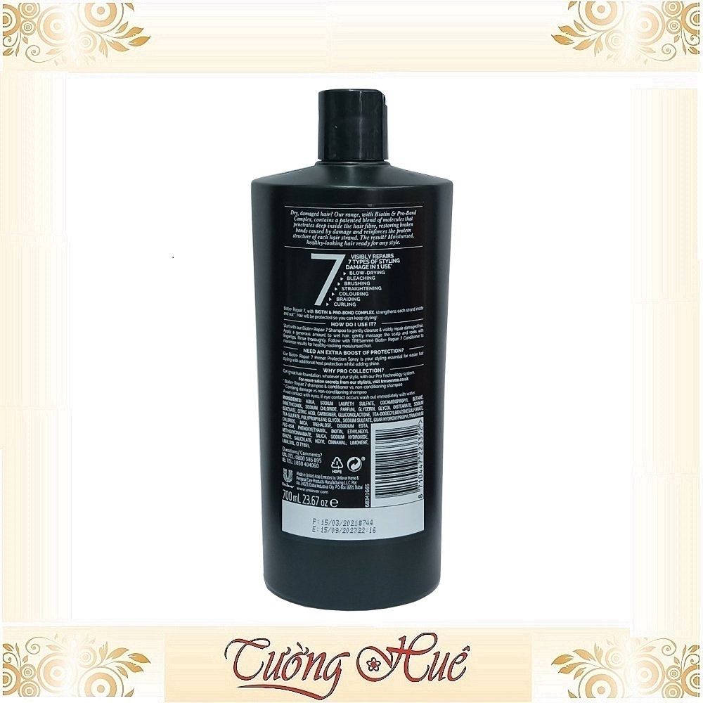 Dầu Gội Phục Hồ Tóc Hư Tổn TRESemme Biotin+ Repairs 7 Types Shampoo - 700ml ( Tím )