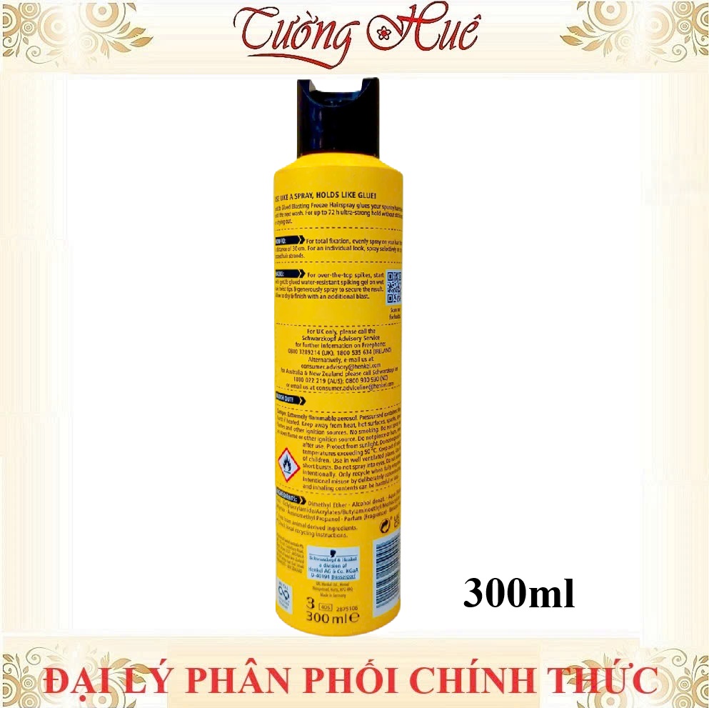 Xịt Giữ Nếp Cho Tóc Got2b Glued Blasting Freeze Hairspray - 300ml (Vàng)