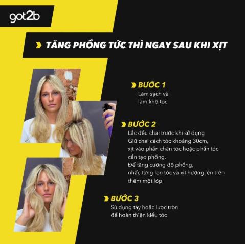 Xịt Tạo Độ Phồng Cho Tóc Got2b Volumaniac 24h Volumising Hairspray - 300ml (Tím)