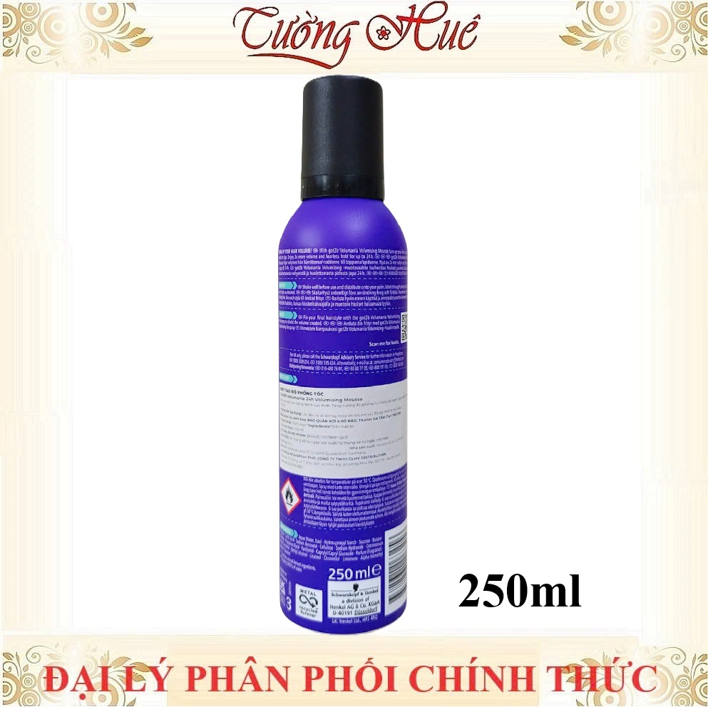 Bọt Tạo Độ Phồng Cho Tóc Got2b Volumania 24h Volumising Mousse - 250ml (Tím)
