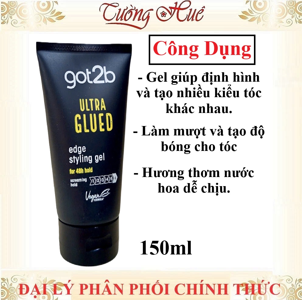 Gel Vuốt Tạo Kiểu Tóc Got2b Ultra Glued Siêu Cứng - 150ml (Đen)