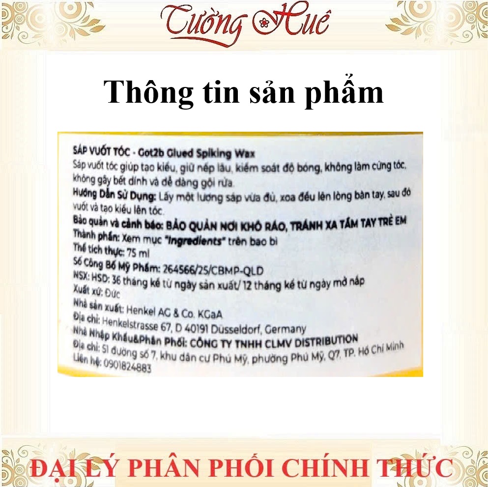 Sáp Vuốt Tạo Kiểu Tóc Got2b Glued Spiking Wax Siêu Cứng - 75ml (Vàng)