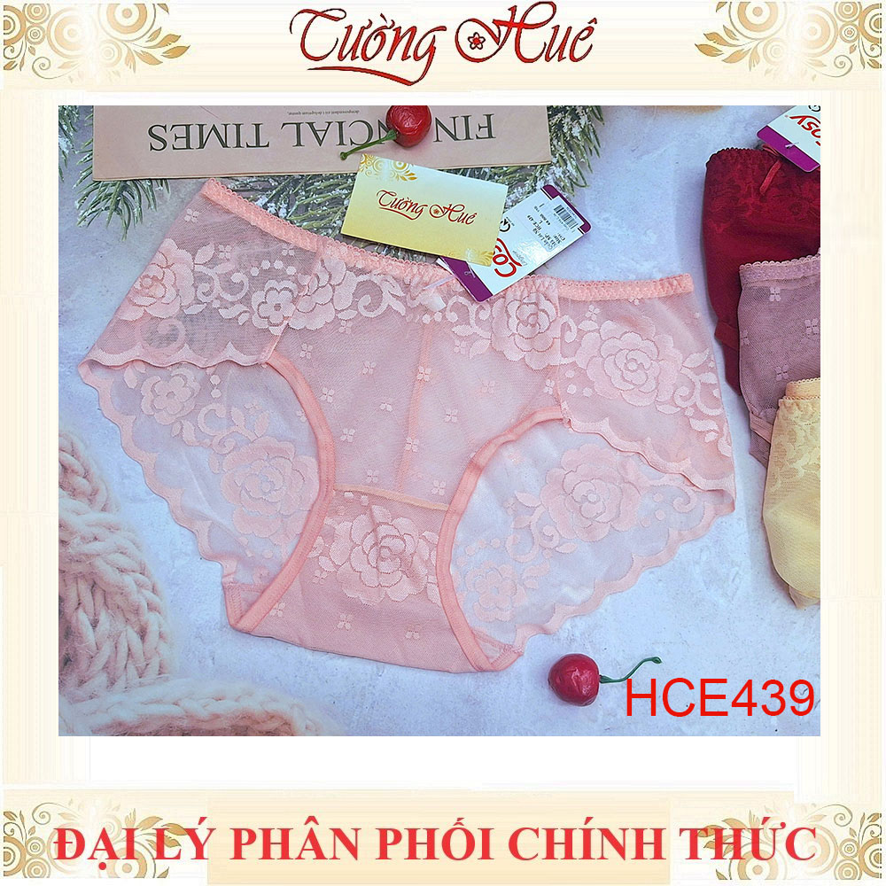 Quần lót nữ Cosy HCE 439 ren thêu hoa lưng cao.